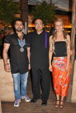 Mudasir Ali, Viveck Vaswani and Victoria Polyakova at the launch announcement of 5F Films KARBALA directed by Kailm Sheikh in Mumbai on 13th June 2012.jpg
